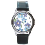 flower034 Round Metal Watch