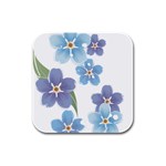 flower034 Rubber Square Coaster (4 pack)