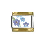 flower034 Gold Trim Italian Charm (9mm)