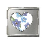 flower034 Mega Link Heart Italian Charm (18mm)