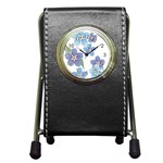 flower034 Pen Holder Desk Clock