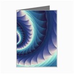 Purple & Aqua Spiral Fractal  Mini Greeting Card