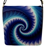 Purple & Aqua Spiral Fractal  Flap Closure Messenger Bag (S)