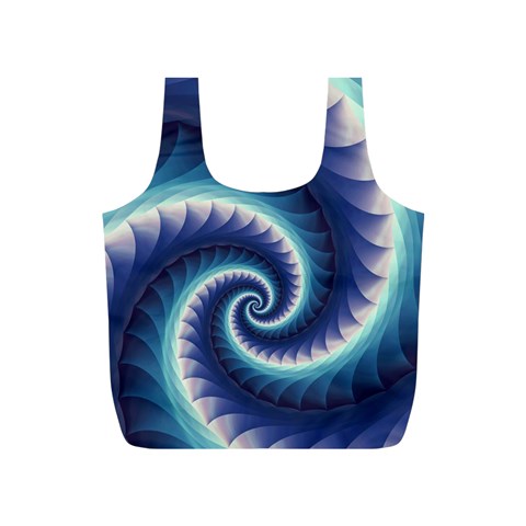 Purple & Aqua Spiral Fractal  Full Print Recycle Bag (S) from ArtsNow.com Front
