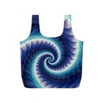 Purple & Aqua Spiral Fractal  Full Print Recycle Bag (S)