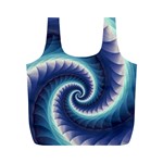 Purple & Aqua Spiral Fractal  Full Print Recycle Bag (M)