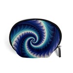 Purple & Aqua Spiral Fractal  Accessory Pouch (Small)