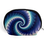 Purple & Aqua Spiral Fractal  Accessory Pouch (Medium)