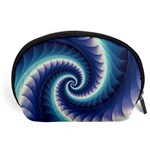 Purple & Aqua Spiral Fractal  Accessory Pouch (Large)