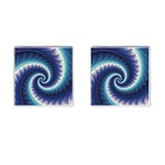 Purple & Aqua Spiral Fractal  Cufflinks (Square)