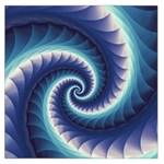 Purple & Aqua Spiral Fractal  Large Satin Scarf (Square)