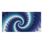 Purple & Aqua Spiral Fractal  Satin Shawl