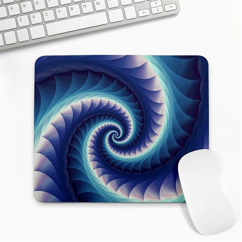 Purple & Aqua Spiral Fractal  Large Mousepad from ArtsNow.com Front