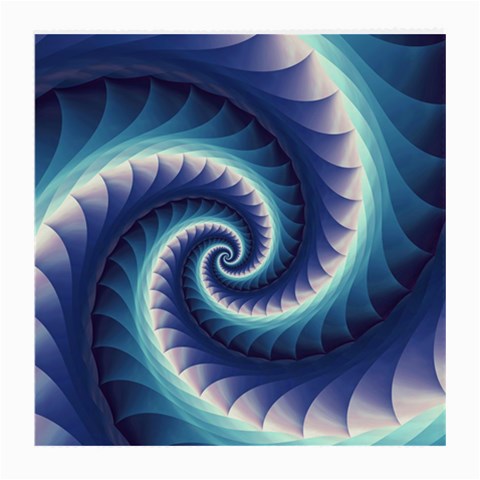Purple & Aqua Spiral Fractal  Medium Glasses Cloth from ArtsNow.com Front