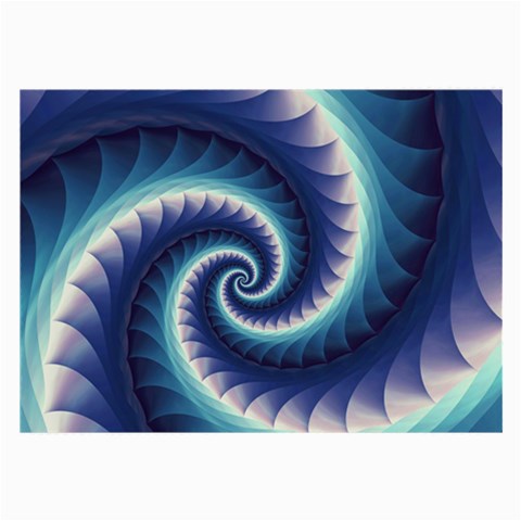 Purple & Aqua Spiral Fractal  Large Glasses Cloth from ArtsNow.com Front