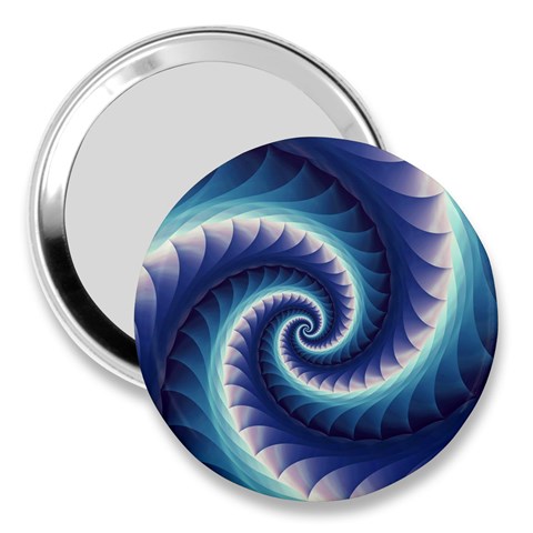 Purple & Aqua Spiral Fractal  3  Handbag Mirror from ArtsNow.com Front