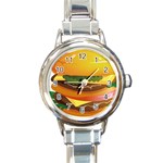 hug Round Italian Charm Watch