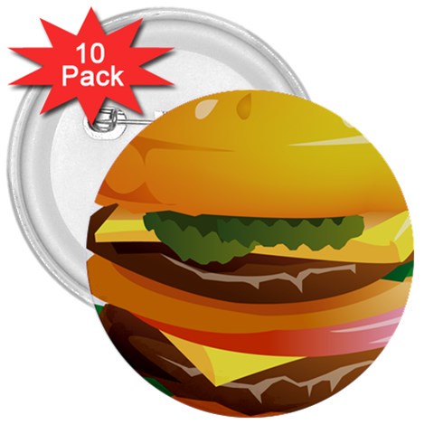 hug 3  Button (10 pack) from ArtsNow.com Front