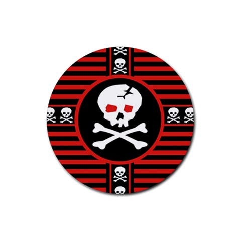 Skull Cross Rubber Round Coaster (4 pack) from ArtsNow.com Front