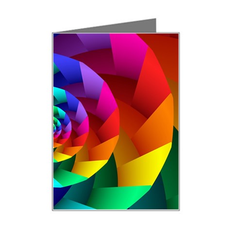 Psychedelic Rainbow Spiral Mini Greeting Card from ArtsNow.com Left