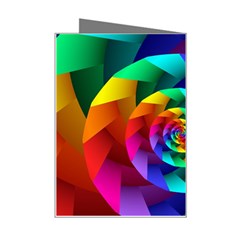 Psychedelic Rainbow Spiral Mini Greeting Card from ArtsNow.com Right
