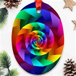 Psychedelic Rainbow Spiral Ornament (Oval)