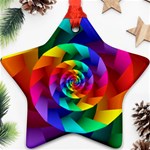 Psychedelic Rainbow Spiral Ornament (Star)