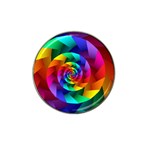 Psychedelic Rainbow Spiral Hat Clip Ball Marker (4 pack)