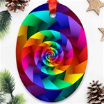 Psychedelic Rainbow Spiral Oval Ornament (Two Sides)