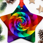 Psychedelic Rainbow Spiral Star Ornament (Two Sides)