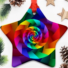 Psychedelic Rainbow Spiral Star Ornament (Two Sides) from ArtsNow.com Back