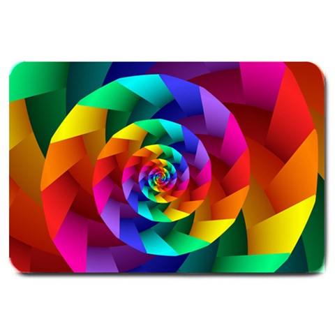 Psychedelic Rainbow Spiral Large Doormat from ArtsNow.com 30 x20  Door Mat