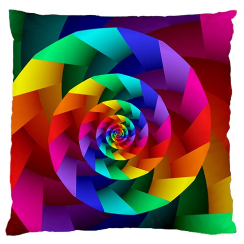Psychedelic Rainbow Spiral Large Cushion Case (One Side) from ArtsNow.com Front