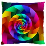 Psychedelic Rainbow Spiral Large Cushion Case (Two Sides)