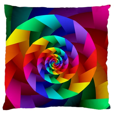 Psychedelic Rainbow Spiral Standard Flano Cushion Case (One Side) from ArtsNow.com Front