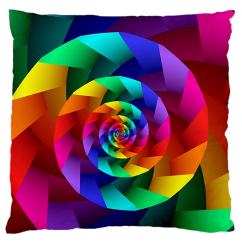 Psychedelic Rainbow Spiral Large Flano Cushion Case (One Side) from ArtsNow.com Front