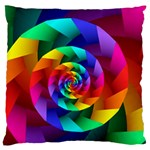 Psychedelic Rainbow Spiral Large Flano Cushion Case (Two Sides)