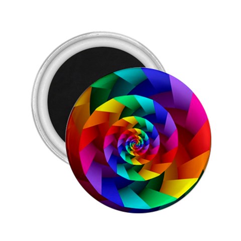 Psychedelic Rainbow Spiral 2.25  Magnet from ArtsNow.com Front