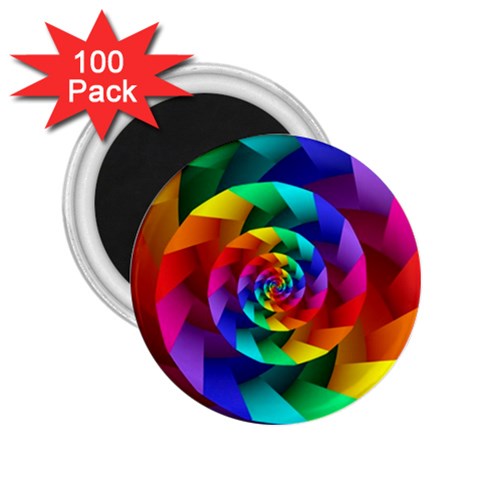 Psychedelic Rainbow Spiral 2.25  Magnet (100 pack)  from ArtsNow.com Front