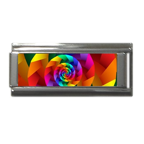 Psychedelic Rainbow Spiral Superlink Italian Charm (9mm) from ArtsNow.com Front