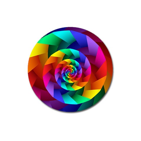 Psychedelic Rainbow Spiral Magnet 3  (Round) from ArtsNow.com Front