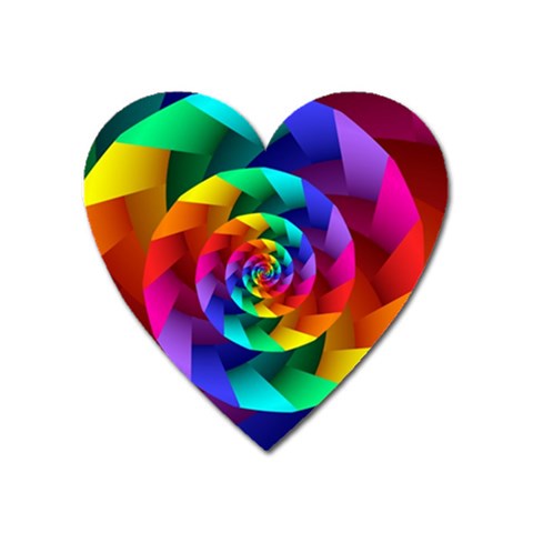 Psychedelic Rainbow Spiral Magnet (Heart) from ArtsNow.com Front