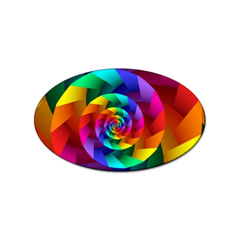 Psychedelic Rainbow Spiral Sticker Oval (100 pack) from ArtsNow.com Front