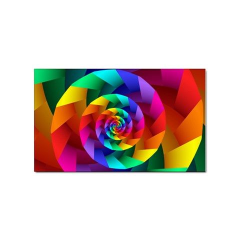 Psychedelic Rainbow Spiral Sticker Rectangular (100 pack) from ArtsNow.com Front