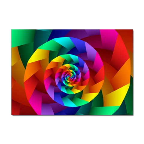 Psychedelic Rainbow Spiral Sticker A4 (100 pack) from ArtsNow.com Front