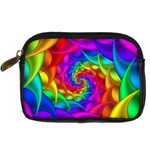 Psychedelic Rainbow Spiral Digital Camera Leather Case