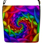 Psychedelic Rainbow Spiral Flap Closure Messenger Bag (S)