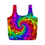 Psychedelic Rainbow Spiral Full Print Recycle Bag (M)