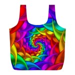 Psychedelic Rainbow Spiral Full Print Recycle Bag (L)