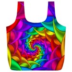 Psychedelic Rainbow Spiral Full Print Recycle Bag (XL)